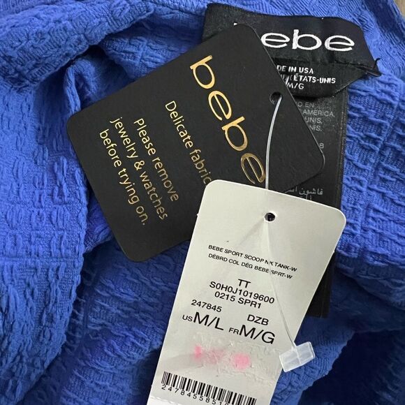 Bebe Sport Scoop Neck sports tank top blue Medium / Large - Picture 3 of 4